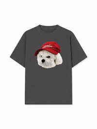 Áo Thun Relaxed Fit Puppy With Red Hat