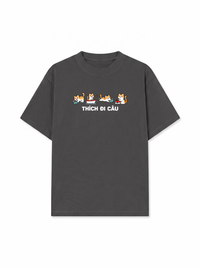 Áo Thun Relaxed Fit Thích Đi Câu-Mèo Cam