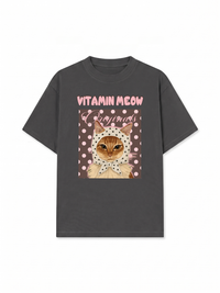 Áo Thun Relaxed Fit  Pink Dotty Vitamin Meow
