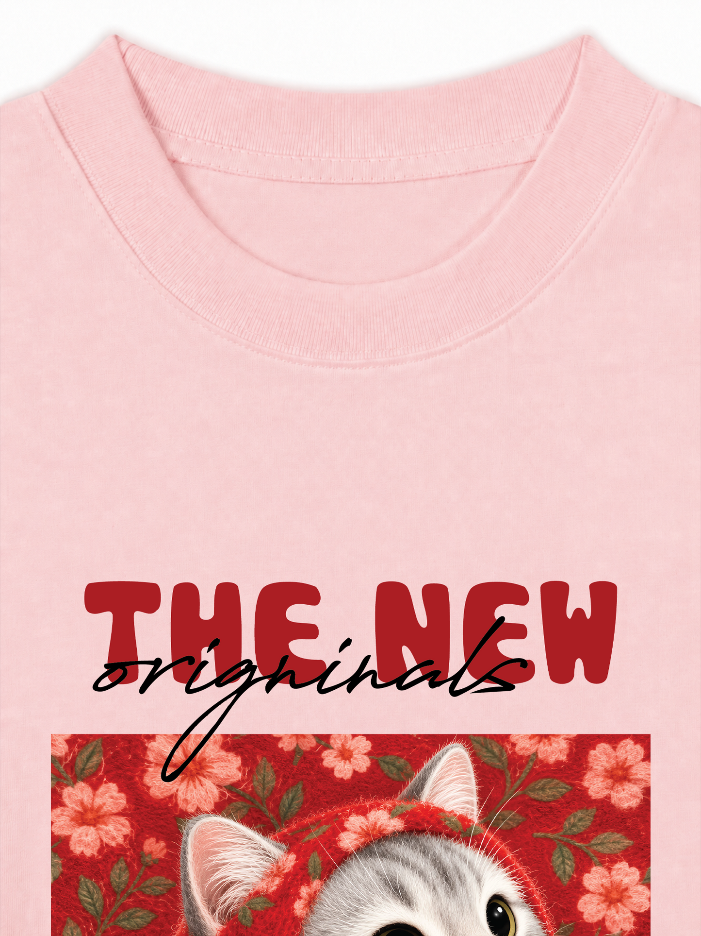 Áo Thun Relaxed Fit Red Daisy Daydream Meow