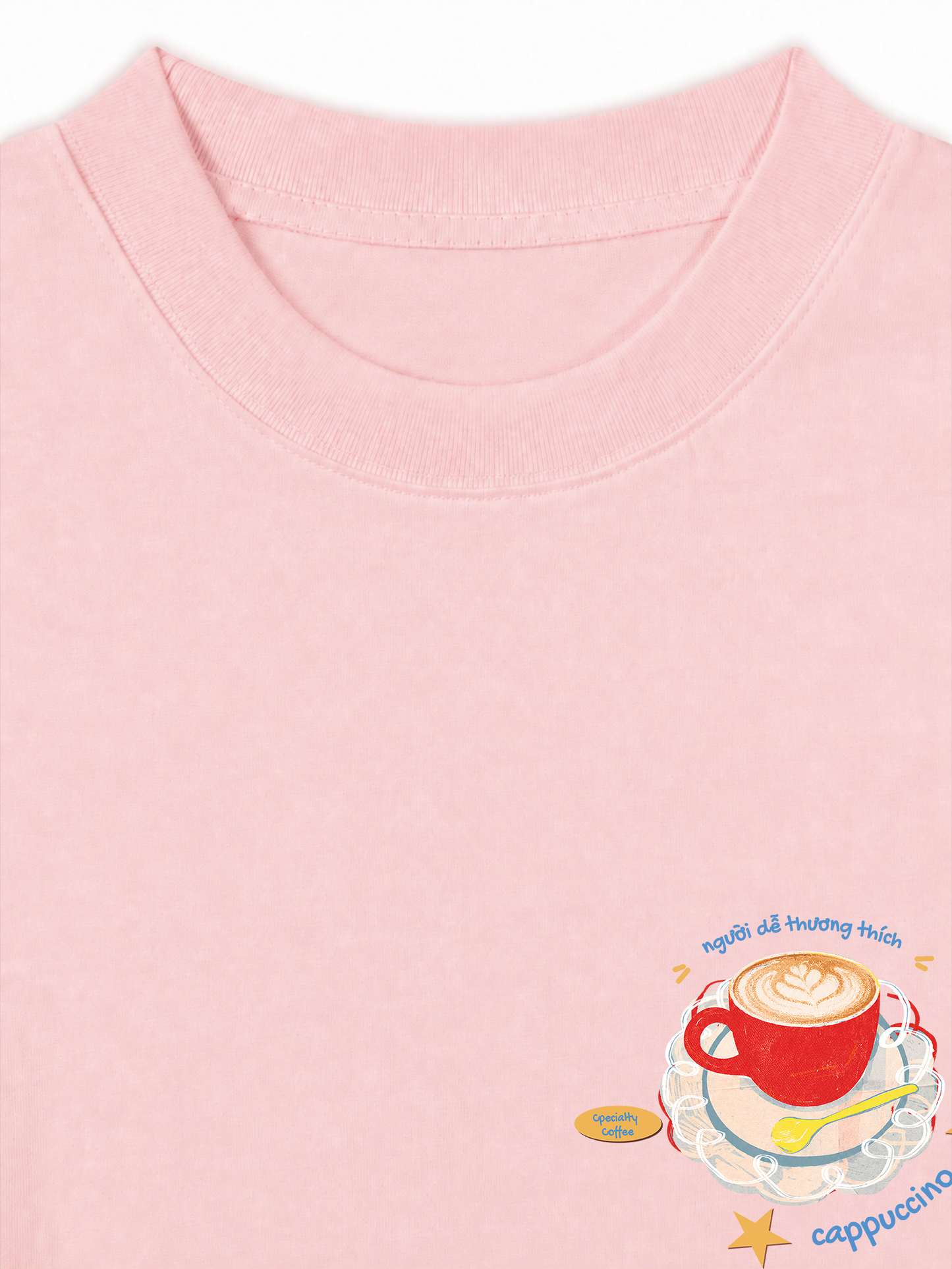 Áo Thun Relaxed Fit Người Dễ Thương Thích Cappuchino