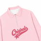 Áo Sweater Polo Nỉ Hai Da Pink Retro Originals Logo