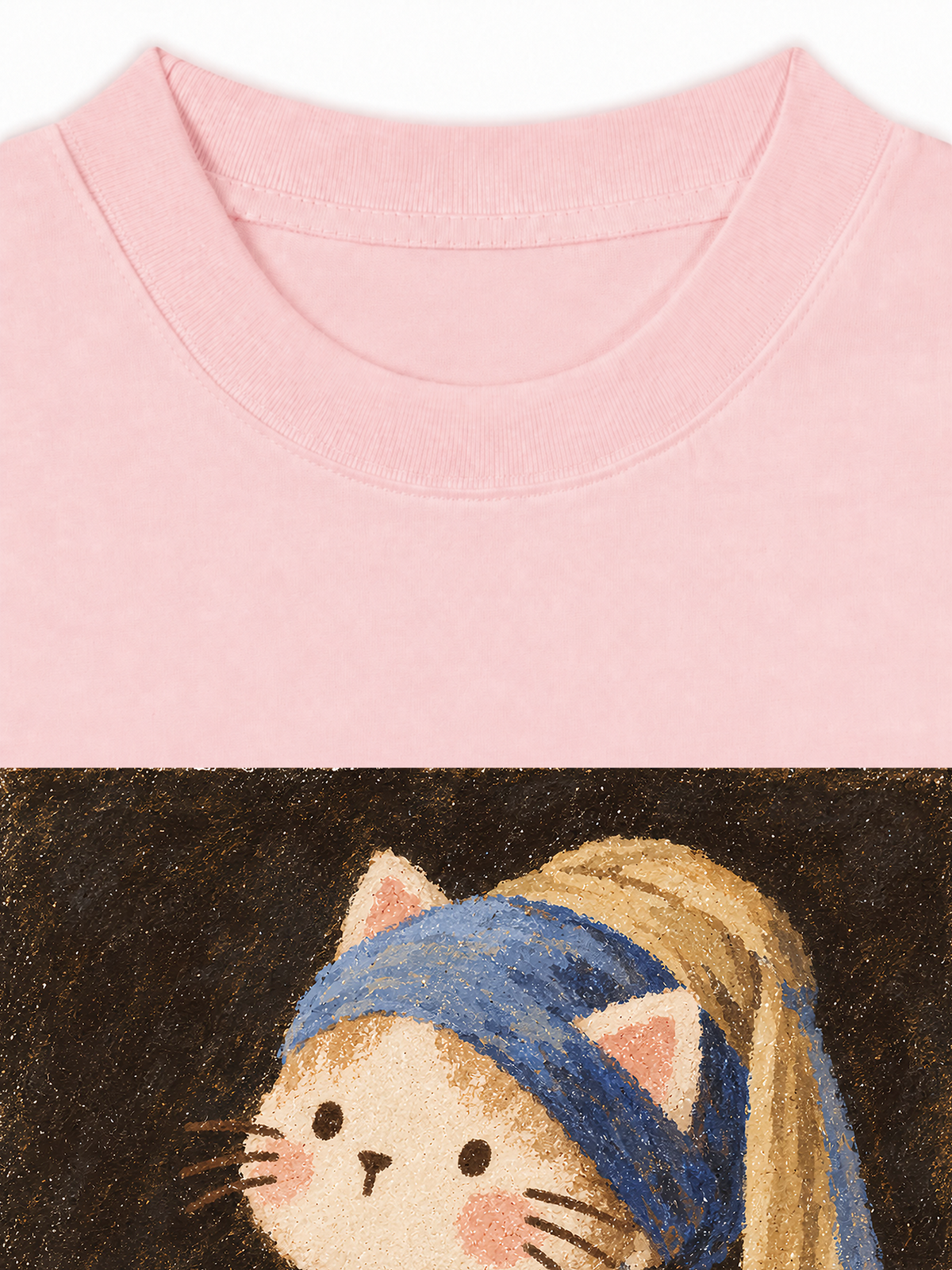 Áo Thun Relaxed Fit Cat with a Pearl Earring