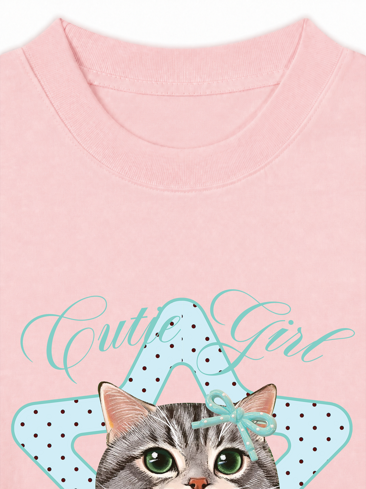 Áo Thun Relaxed Fit Cutie Girl Blue Tiffany