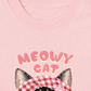 Áo Thun Relaxed Fit Meowy Cat Pink Plaid