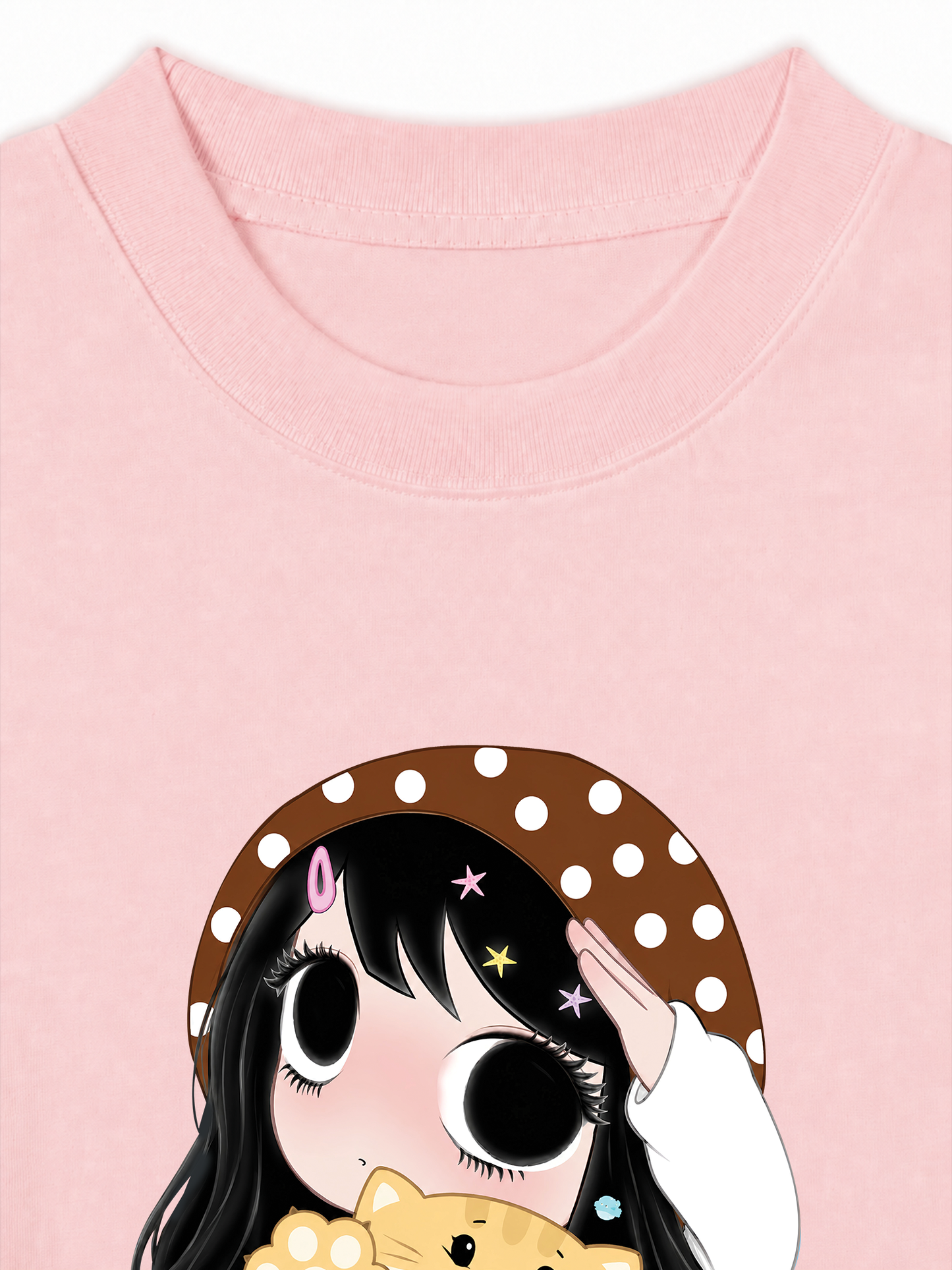 Áo Thun Relaxed Fit Little Girl Brown Dots