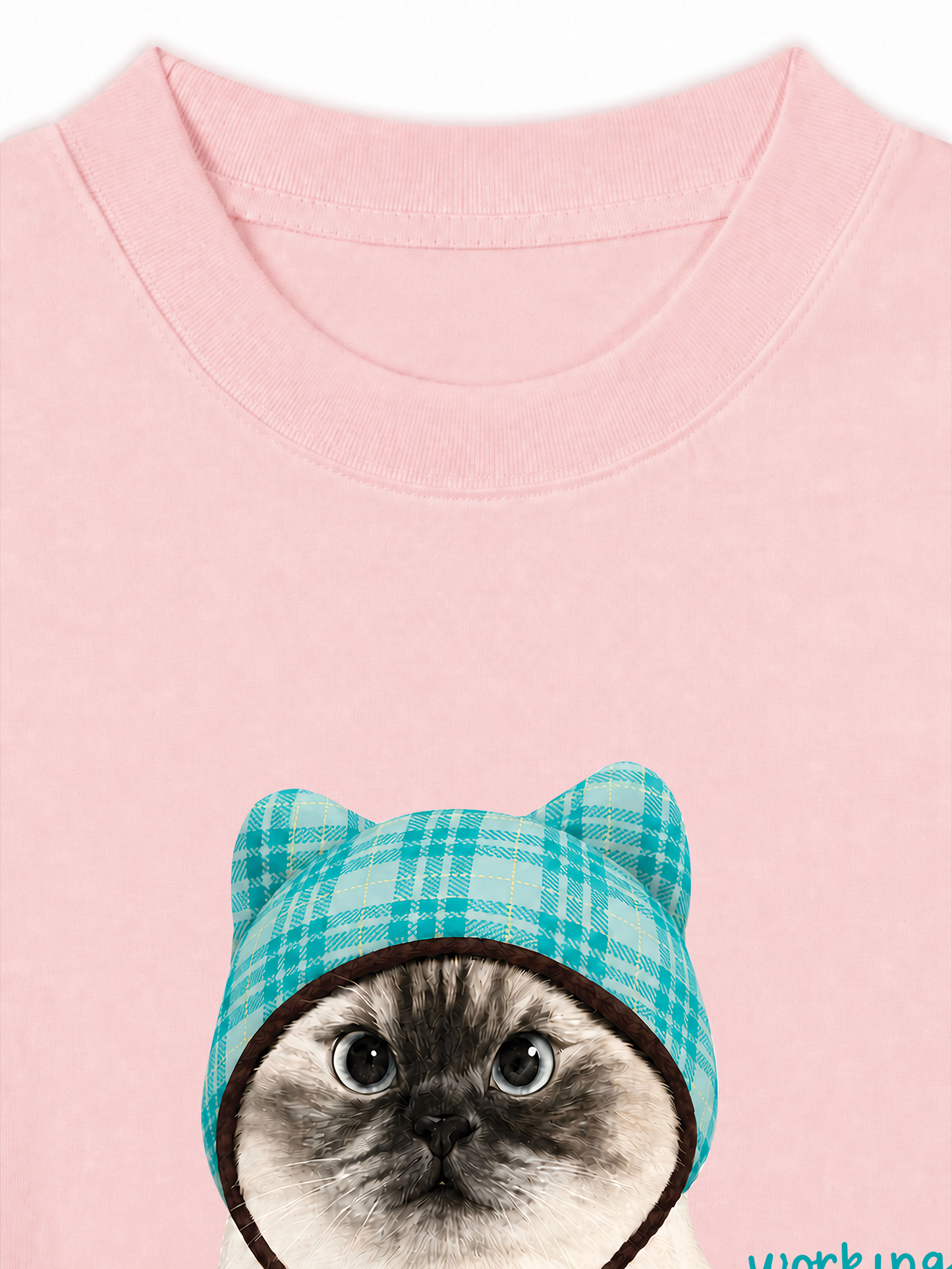 Áo Thun Relaxed Fit Working O'ttreats Blue Tiffany Meow