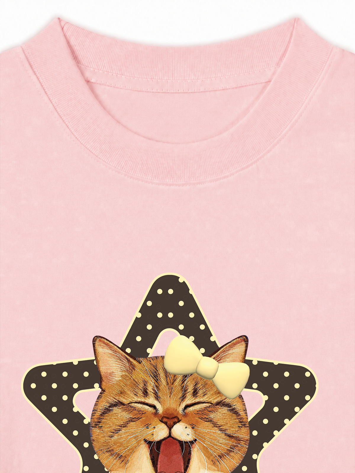 Áo Thun Relaxed Fit Cutie Girrl Star Meow
