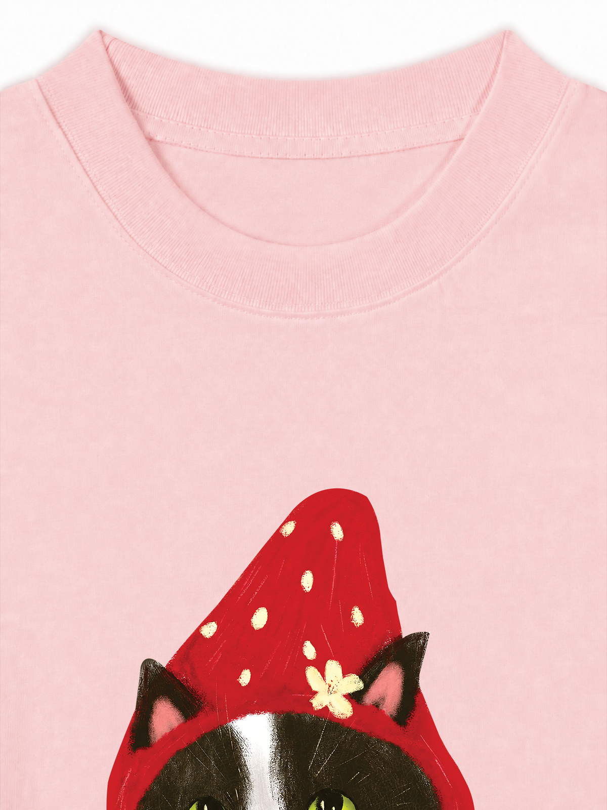 Áo Thun Relaxed Fit Strawberry Meow Kitten Day