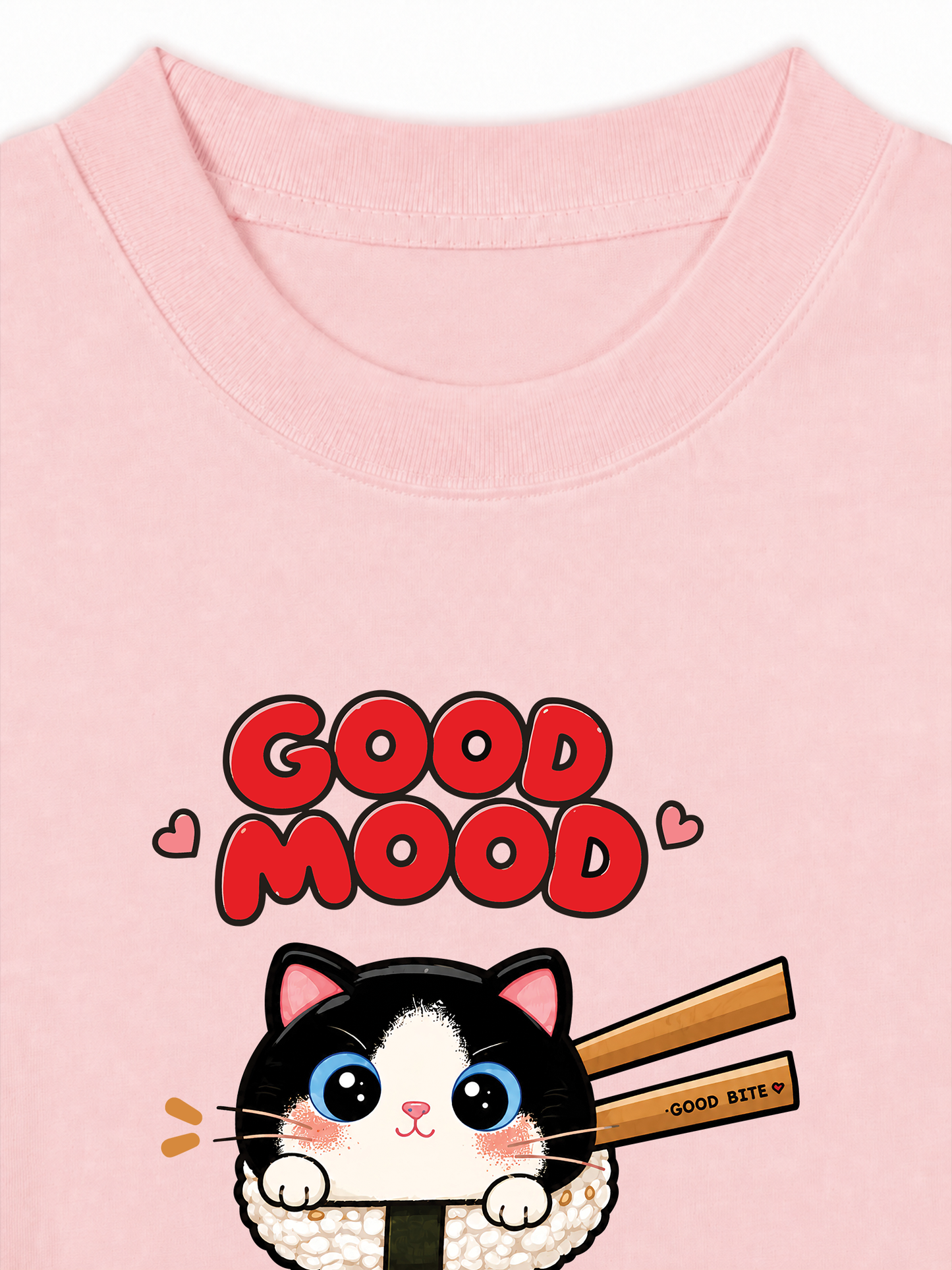 Áo Thun Relaxed Fit Good Mood Sushi Cat