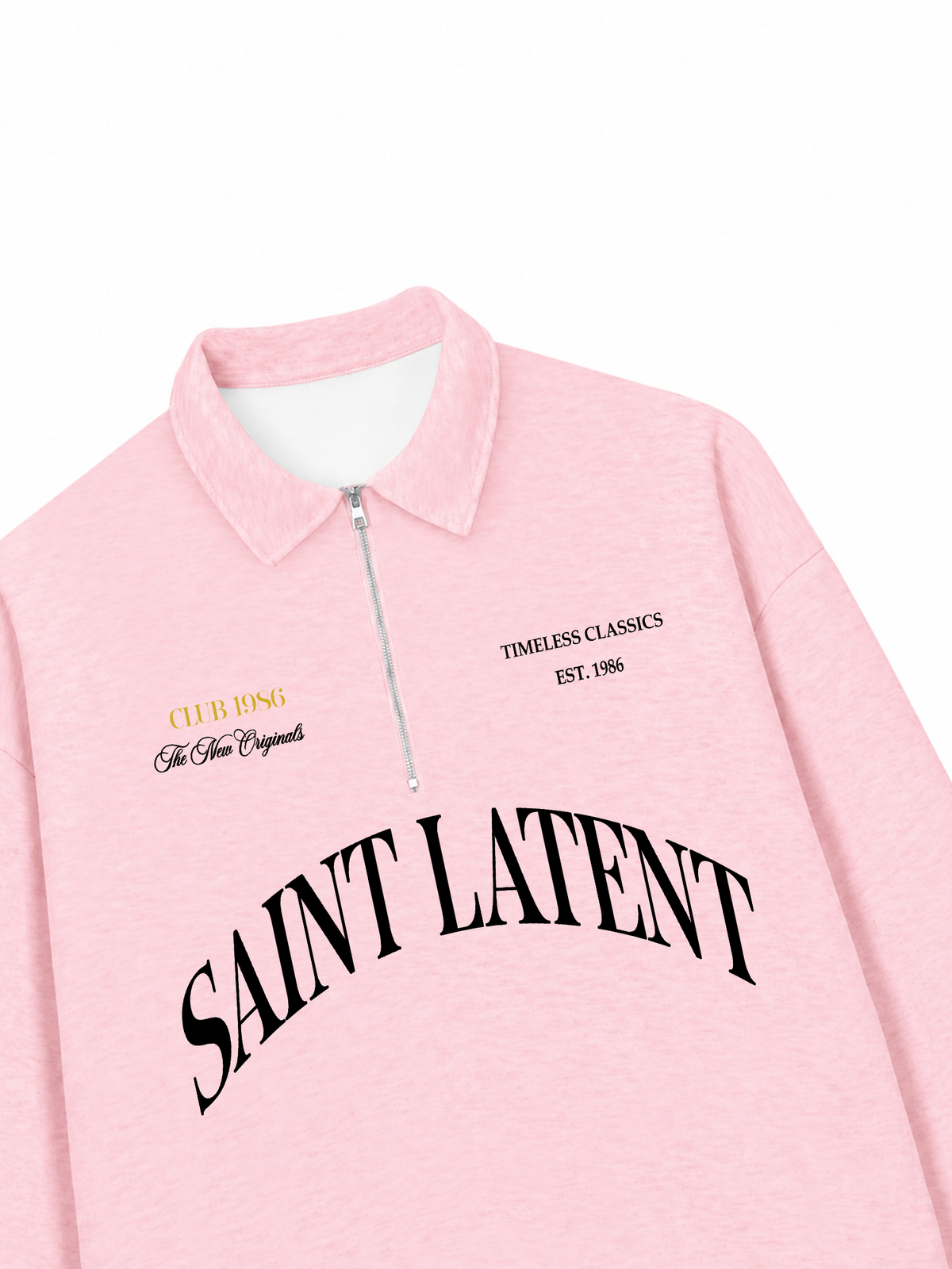 Áo Sweater Polo Nỉ Hai Da  Saint Latent Old Money