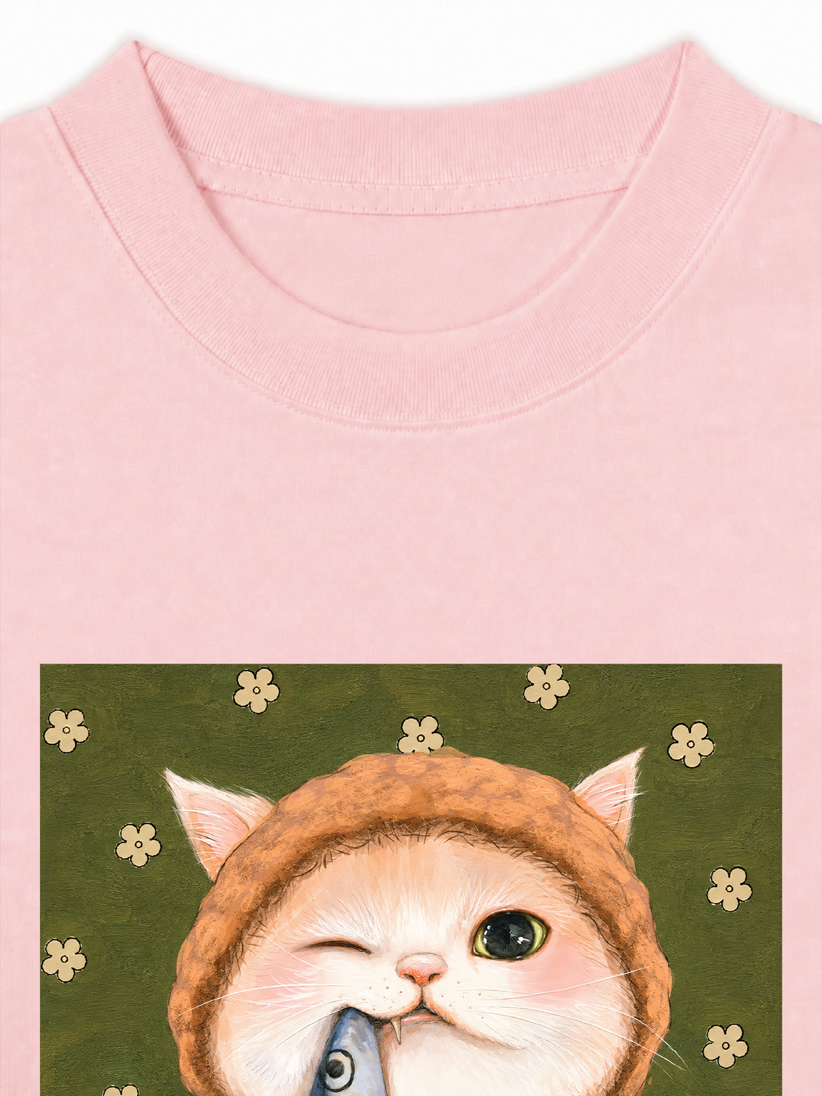 Áo Thun Relaxed Fit Green Fish Meow trước