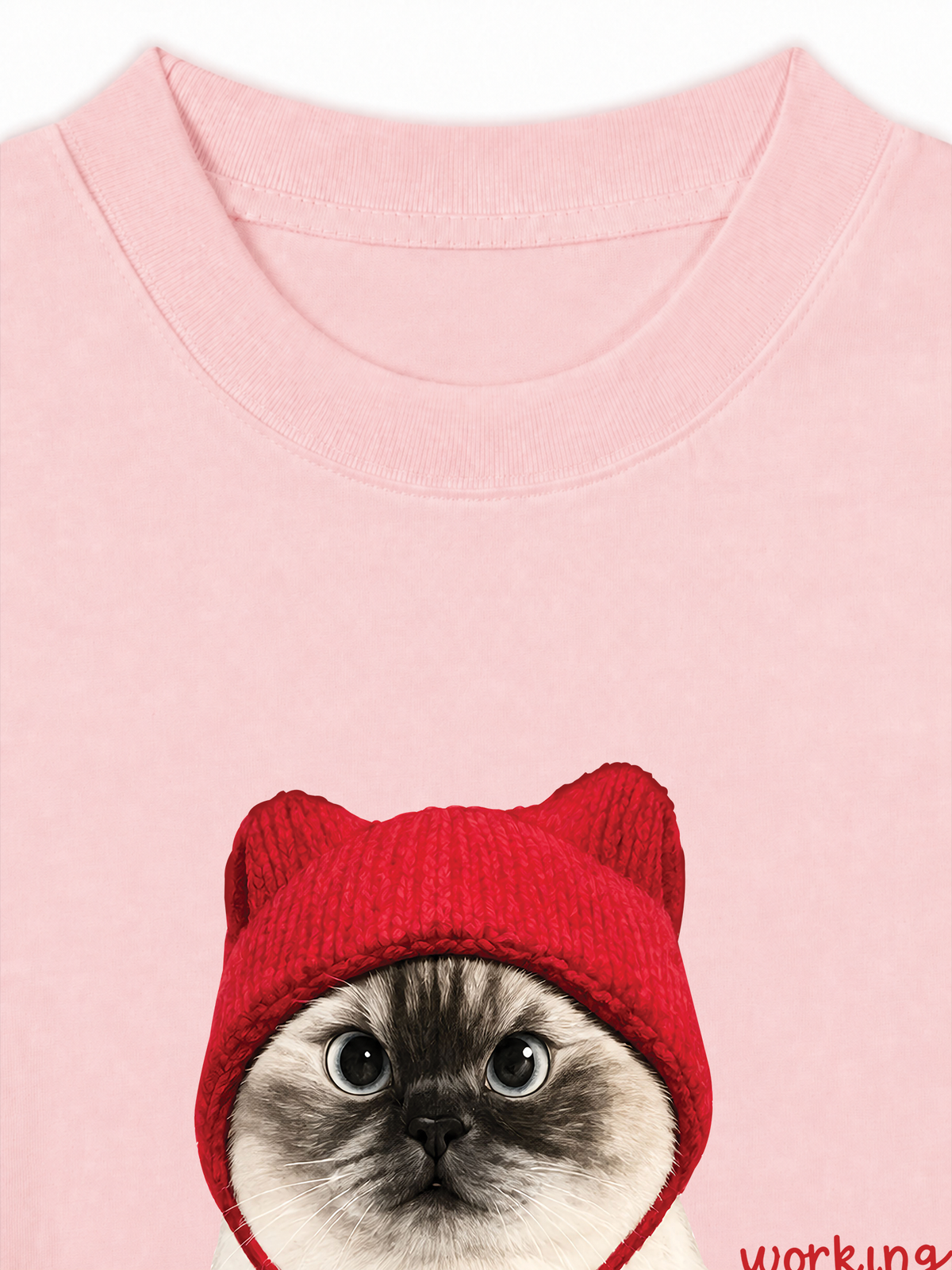 Áo Thun Relaxed Fit Working O'ttreats Red Meow
