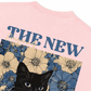 Áo Thun Relaxed Fit Blue Flower Cat