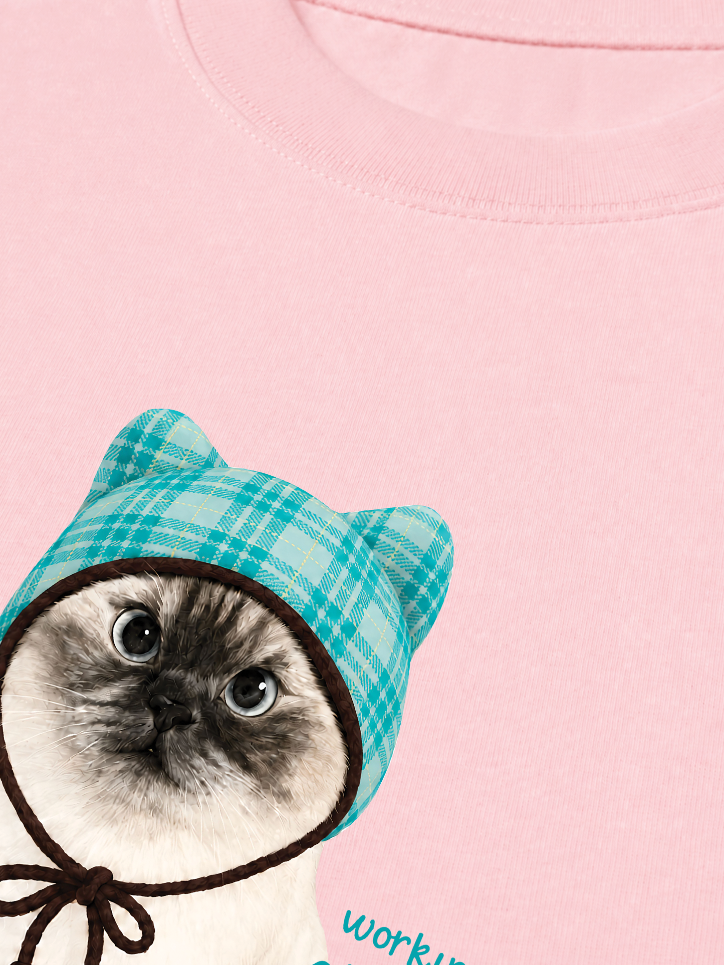 Áo Thun Relaxed Fit Working O'ttreats Blue Tiffany Meow