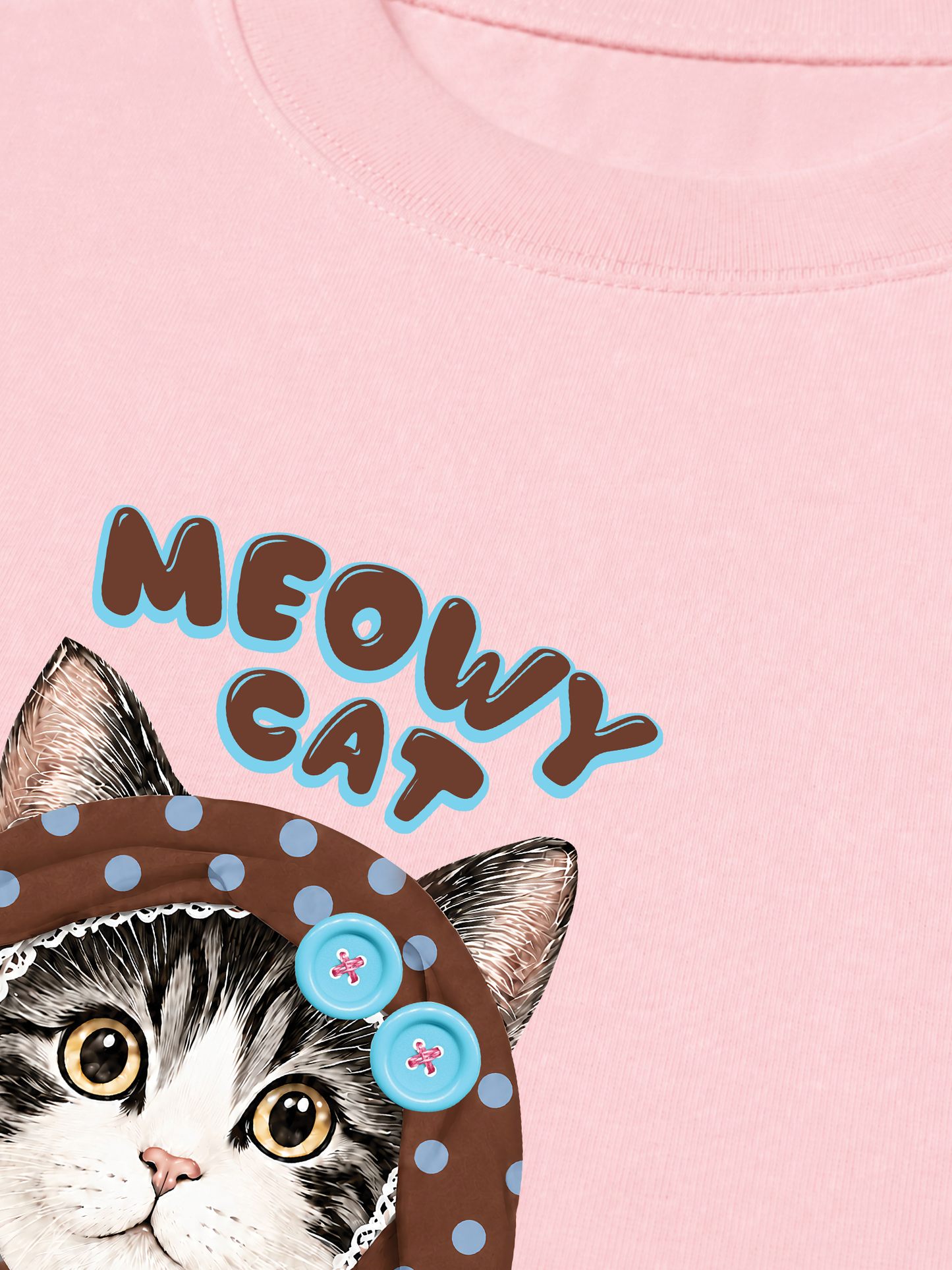 Áo Thun Relaxed Fit  Meowy Cat Brown