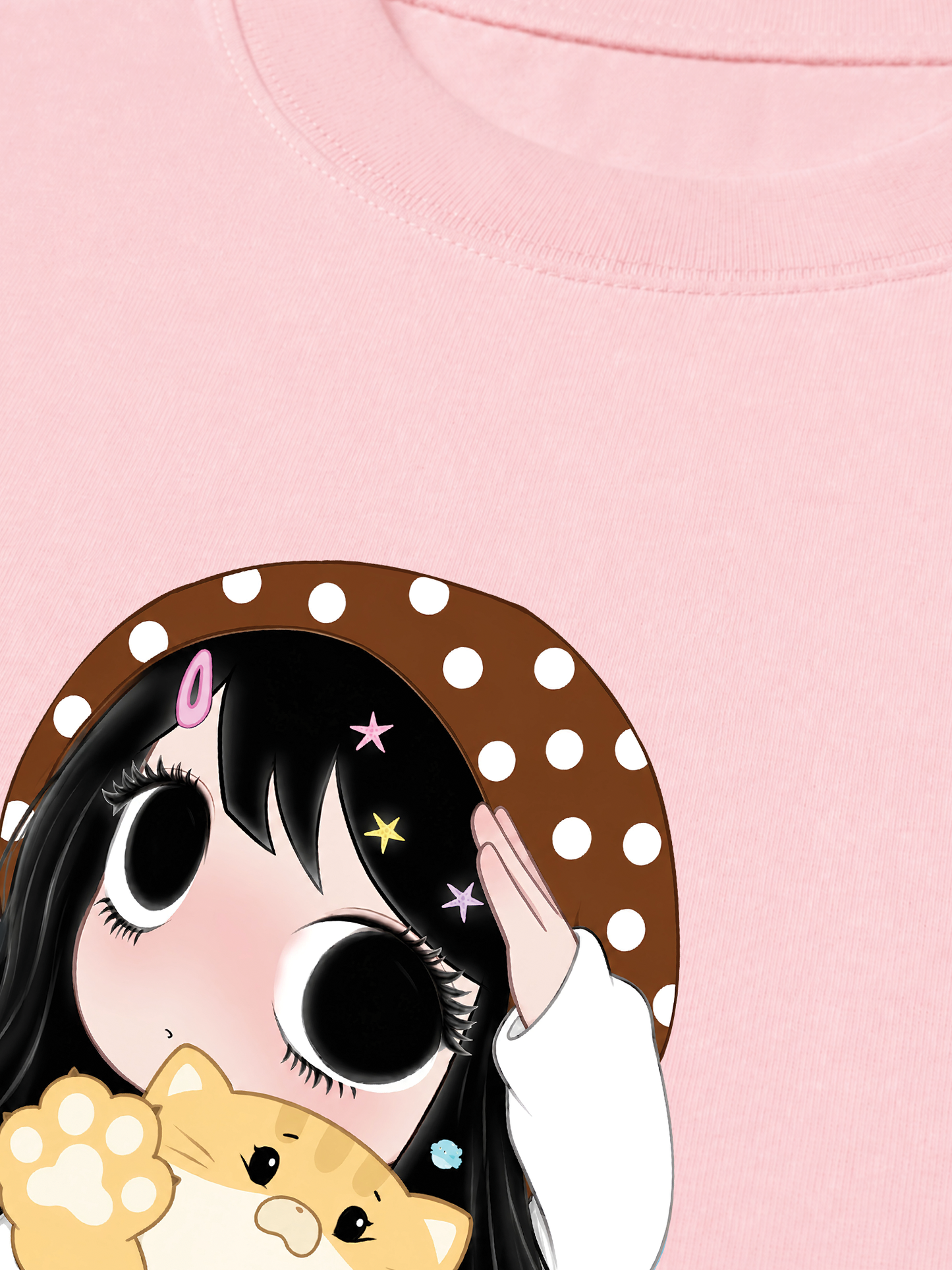 Áo Thun Relaxed Fit Little Girl Brown Dots