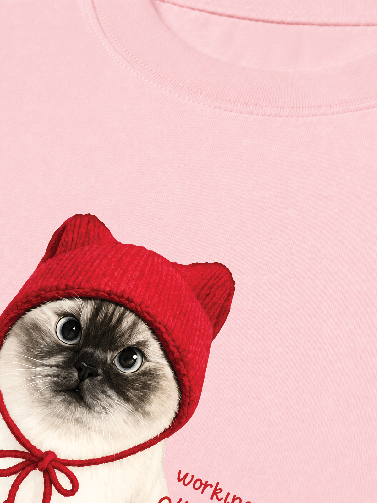 Áo Thun Relaxed Fit Working O'ttreats Red Meow