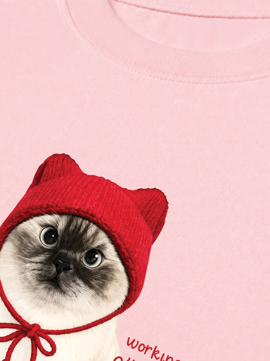 Áo Thun Relaxed Fit Working O'ttreats Red Meow