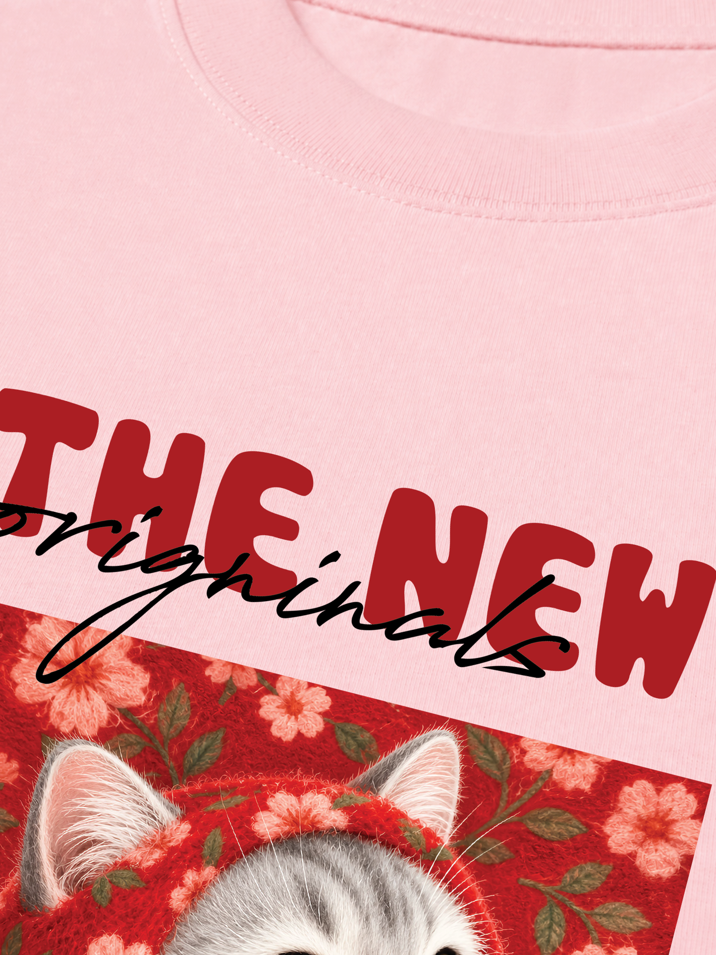 Áo Thun Relaxed Fit Red Daisy Daydream Meow
