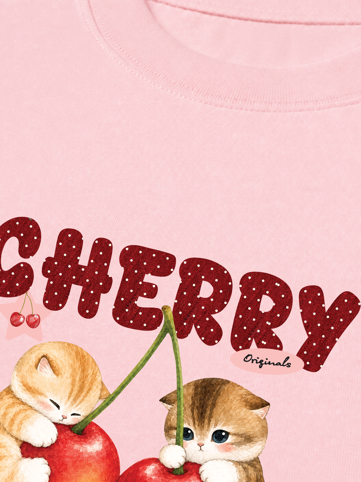 Áo Thun Relaxed Fit Cherry Meow