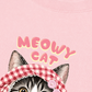 Áo Thun Relaxed Fit Meowy Cat Pink Plaid