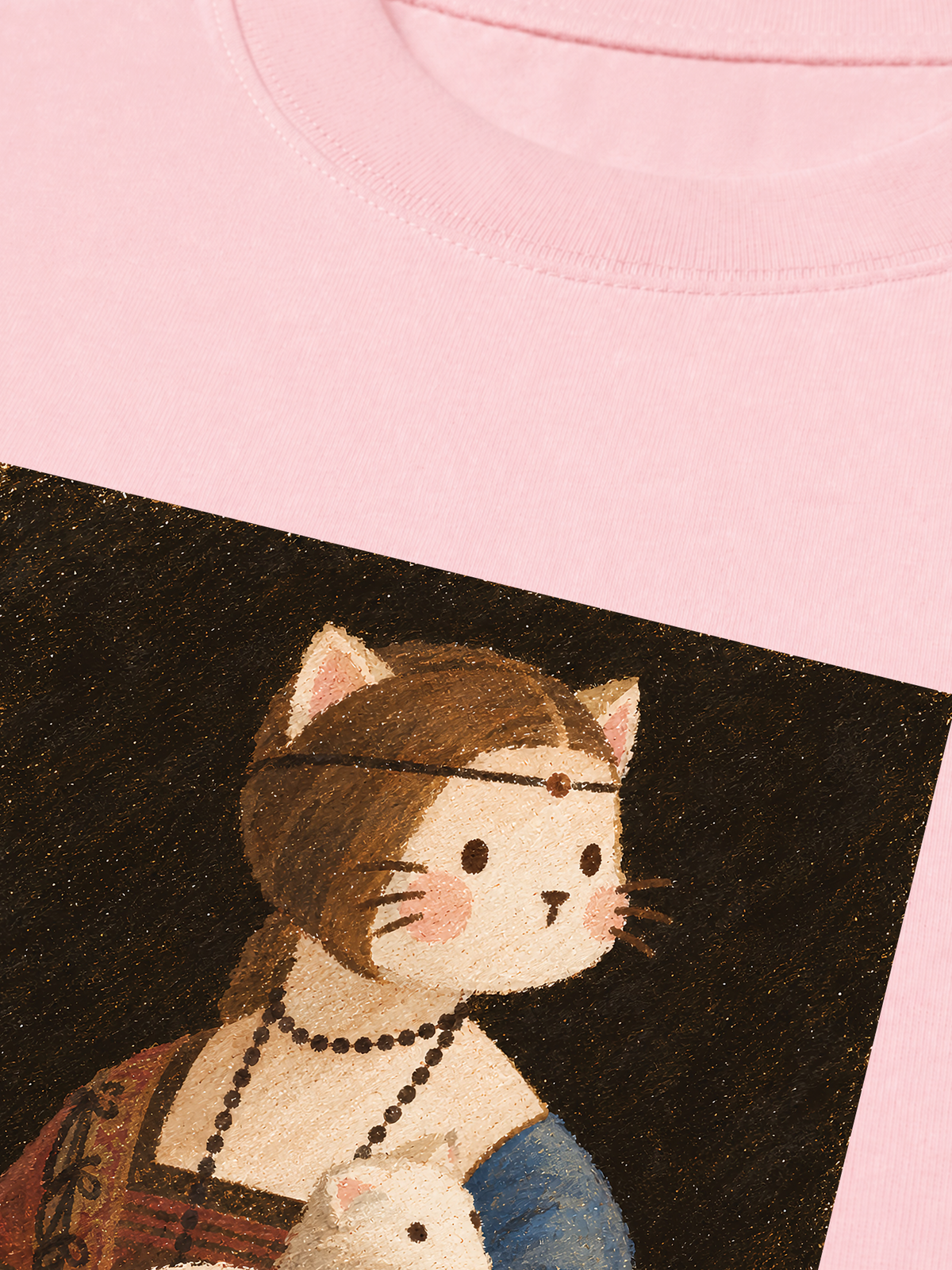 Áo Thun Relaxed Fit Lady Cat with an Ermine