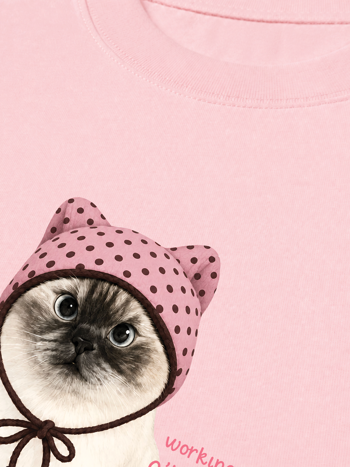 Áo Thun Relaxed Fit Working O'ttreats Pink Meow