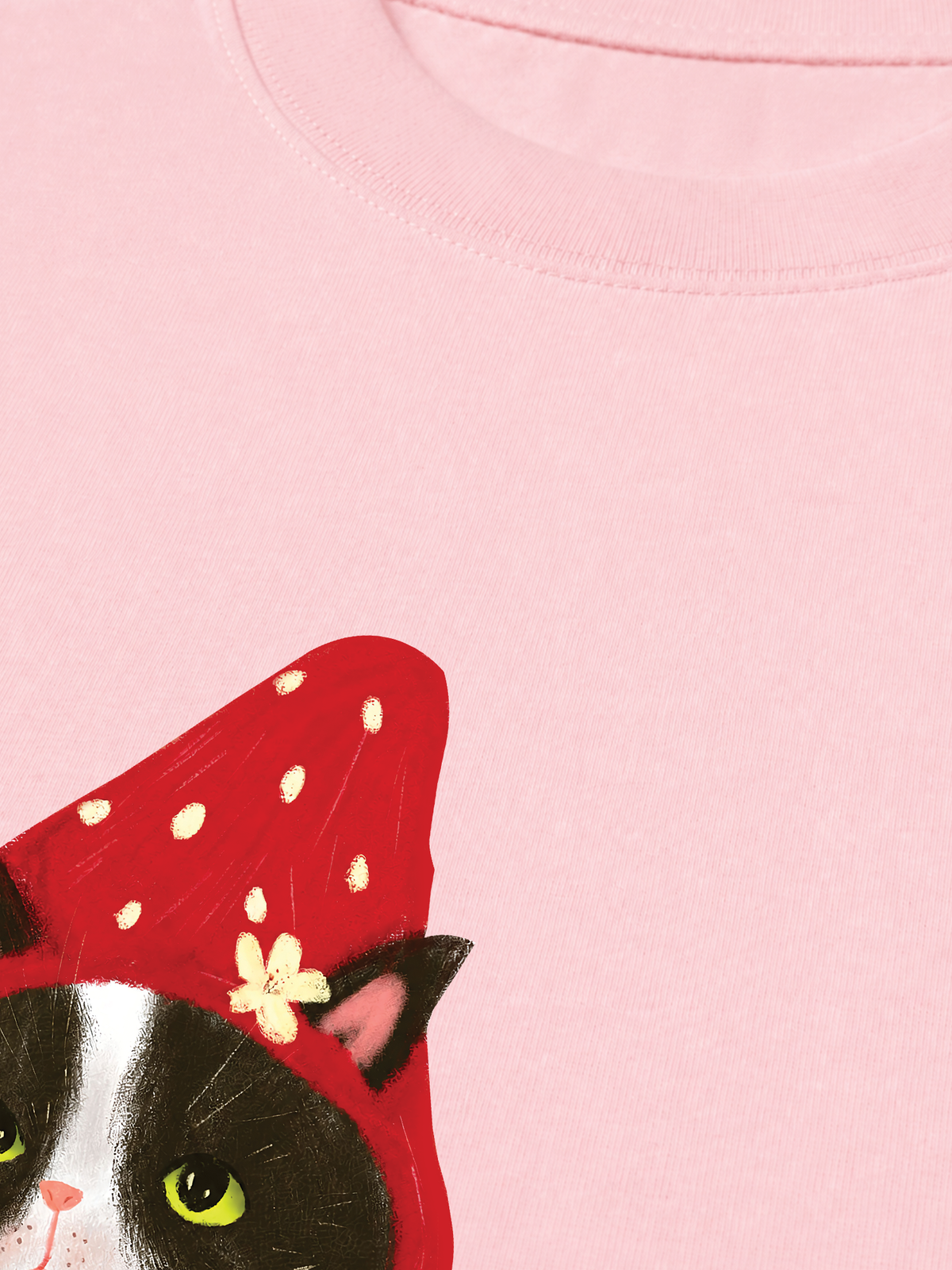 Áo Thun Relaxed Fit Strawberry Meow Kitten Day
