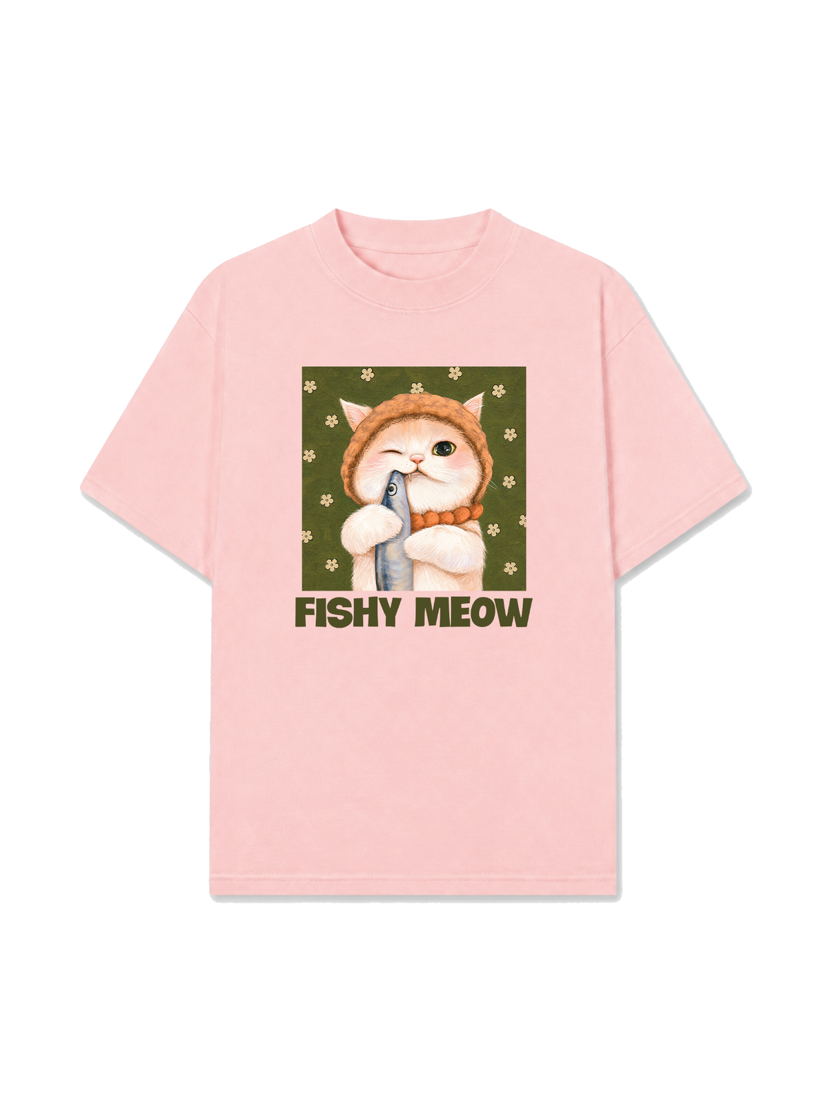 Áo Thun Relaxed Fit Green Fish Meow trước