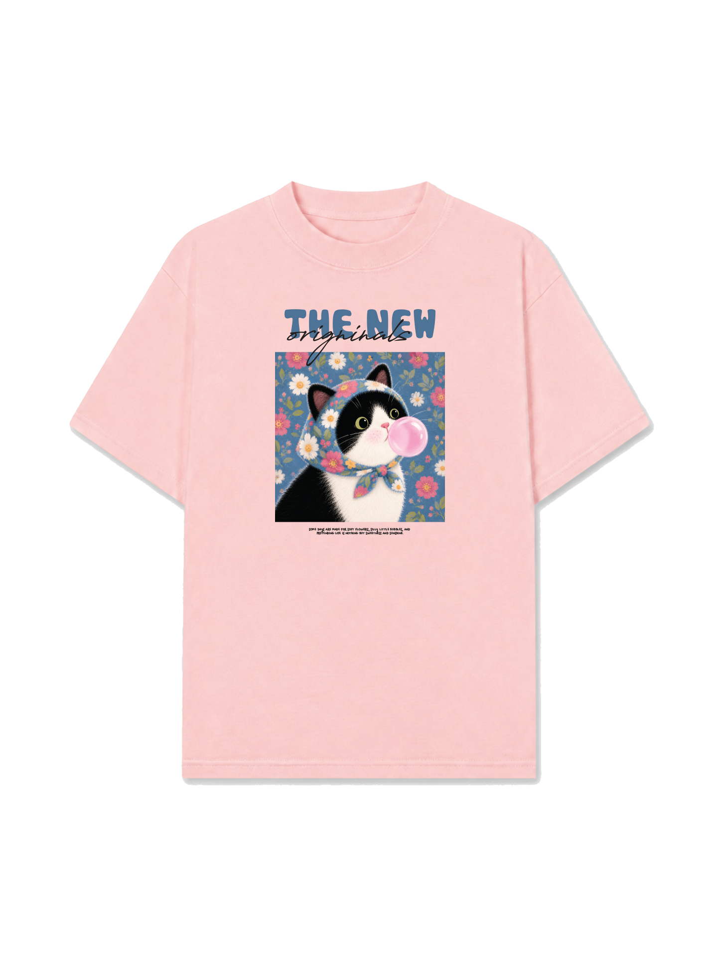 Áo Thun Relaxed Fit Pink Bubble Meow