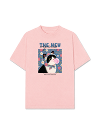 Áo Thun Relaxed Fit Pink Bubble Meow