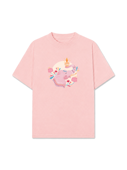 Áo Thun Relaxed Fit Floral Wish Elephant