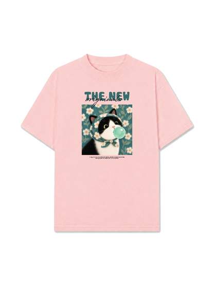 Áo Thun Relaxed Fit Daisy Mint Dream Meow