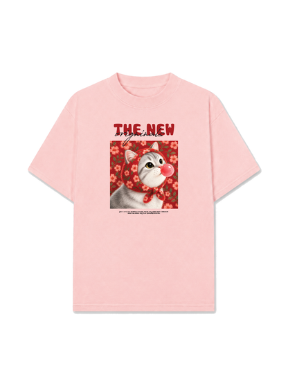 Áo Thun Relaxed Fit Red Daisy Daydream Meow