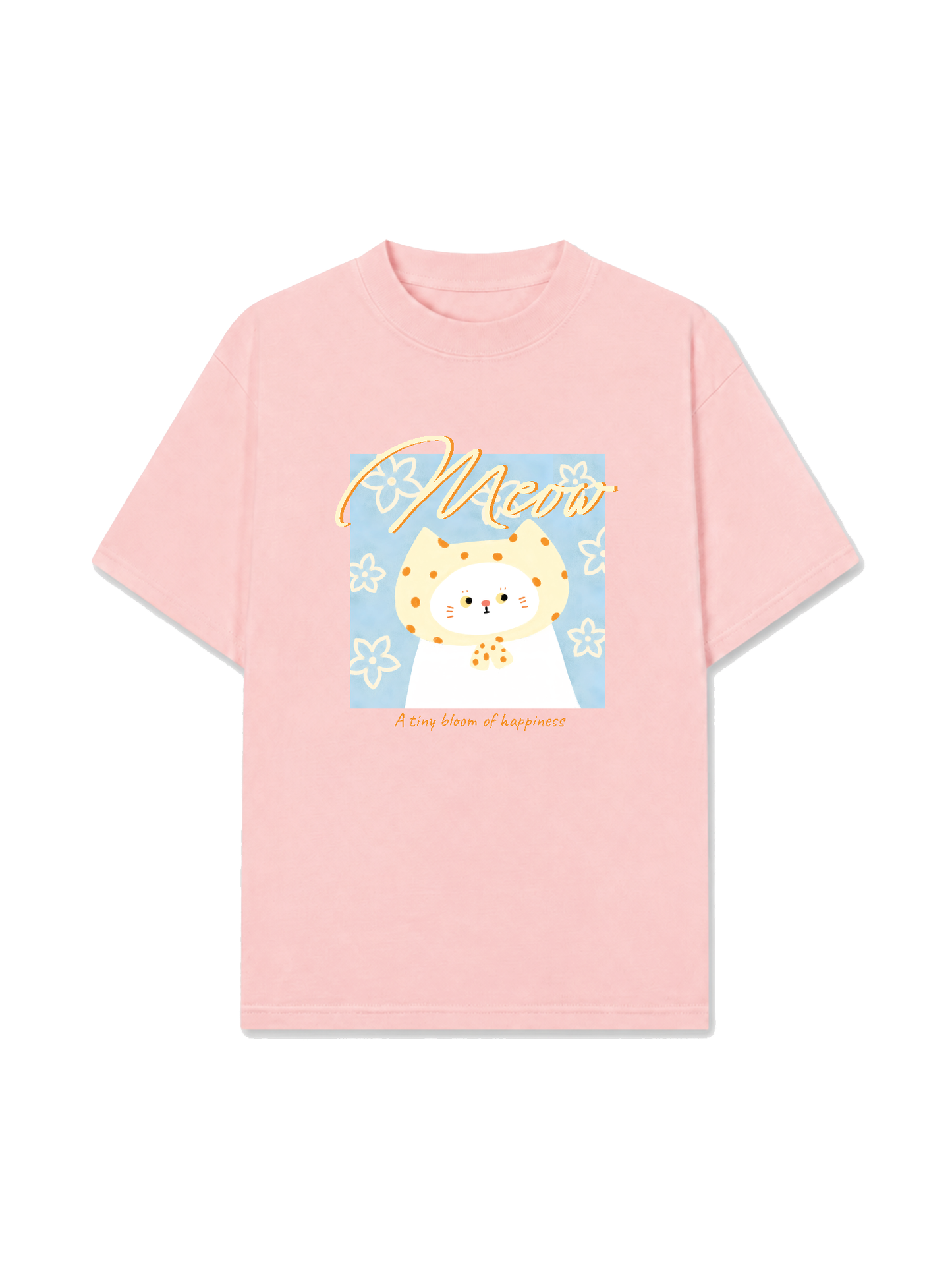 Áo Thun Relaxed Fit A Tiny Bloom Of Happiness Meow