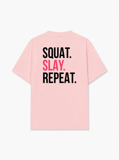 Áo Thun Relaxed Fit Squat Slay Repeat