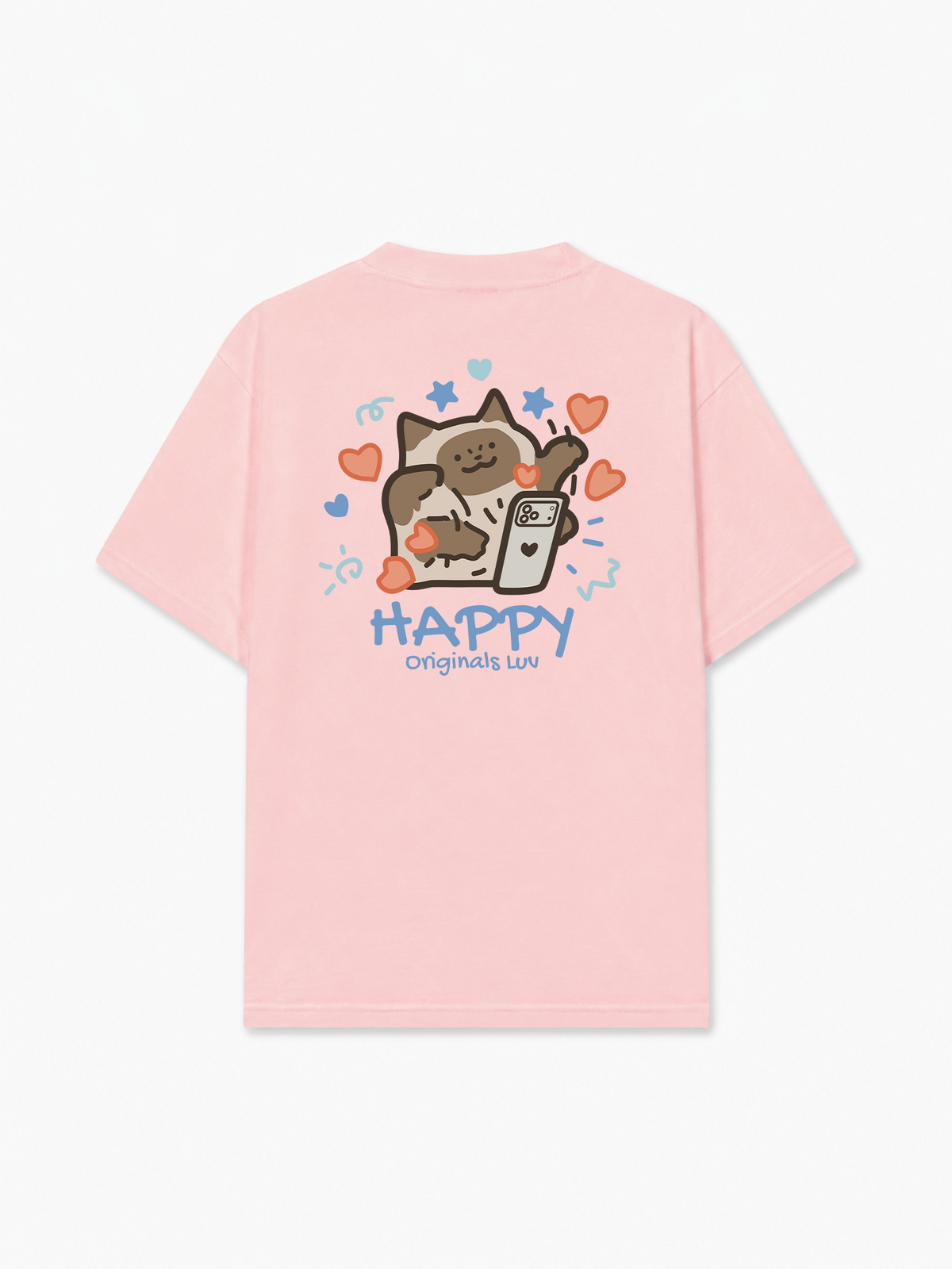 Áo Thun Relaxed Fit Happy Luv Cat Couple
