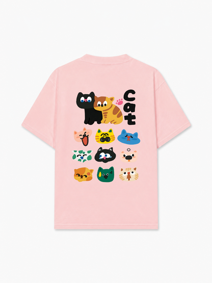 Áo Thun Relaxed Fit Side By Meow