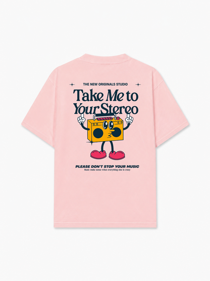 Áo Thun Relaxed Fit Take Me To Your Stereo