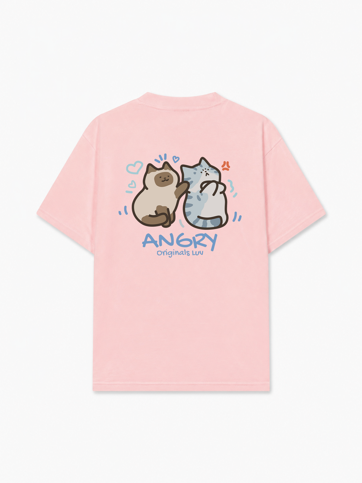 Áo Thun Relaxed Fit Angry Luv Cat Couple