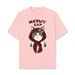 Áo Thun Relaxed Fit Meowy Cat Red Xmas Plaid