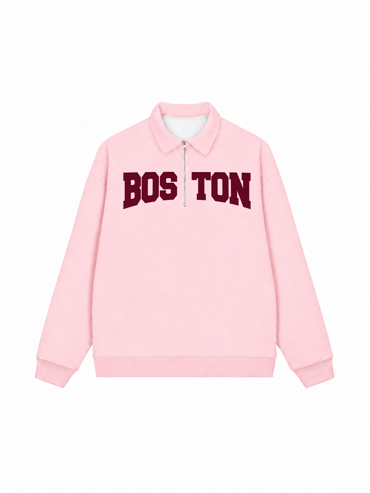 Áo Sweater Polo Nỉ Hai Da Boston Burgundy