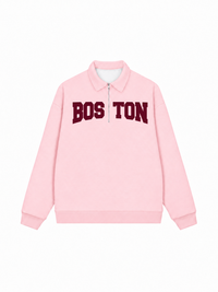 Áo Sweater Polo Nỉ Hai Da Boston Burgundy