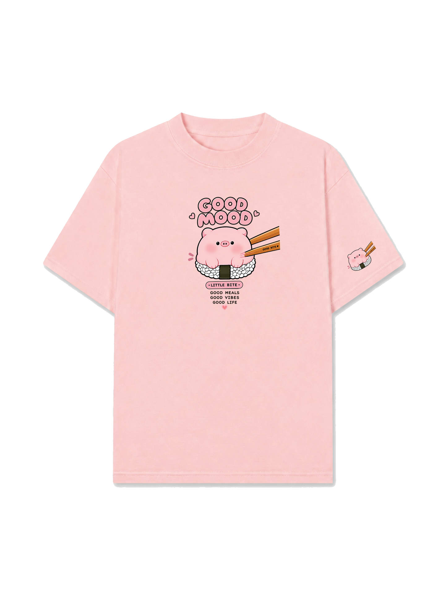Áo Thun Relaxed Fit Good Mood Sushi Pig