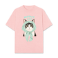 Áo Thun Relaxed Fit Meowy Cat Blue Tiffany Dots