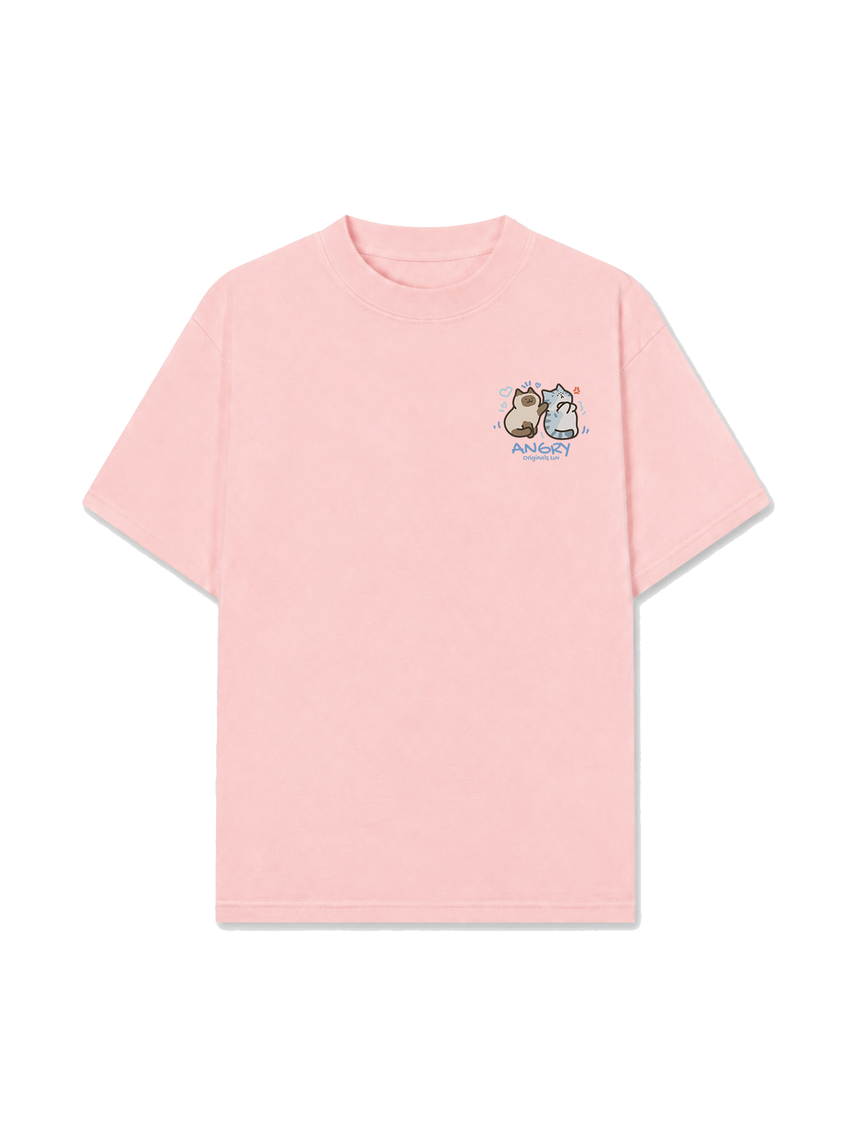 Áo Thun Relaxed Fit Angry Luv Cat Couple