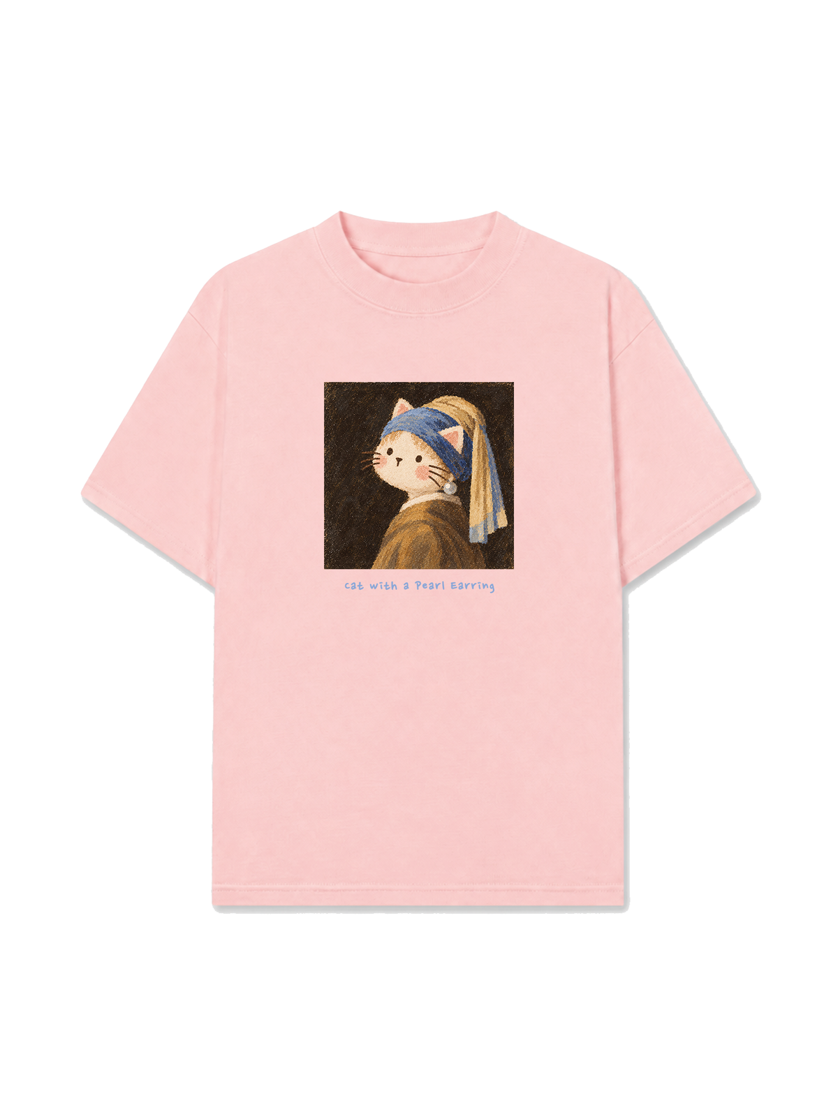 Áo Thun Relaxed Fit Cat with a Pearl Earring