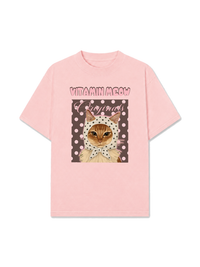 Áo Thun Relaxed Fit  Pink Dotty Vitamin Meow