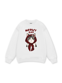Meowy Cat Red Xmas Plaid Sweater
